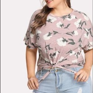 Floral Print Knot Tee